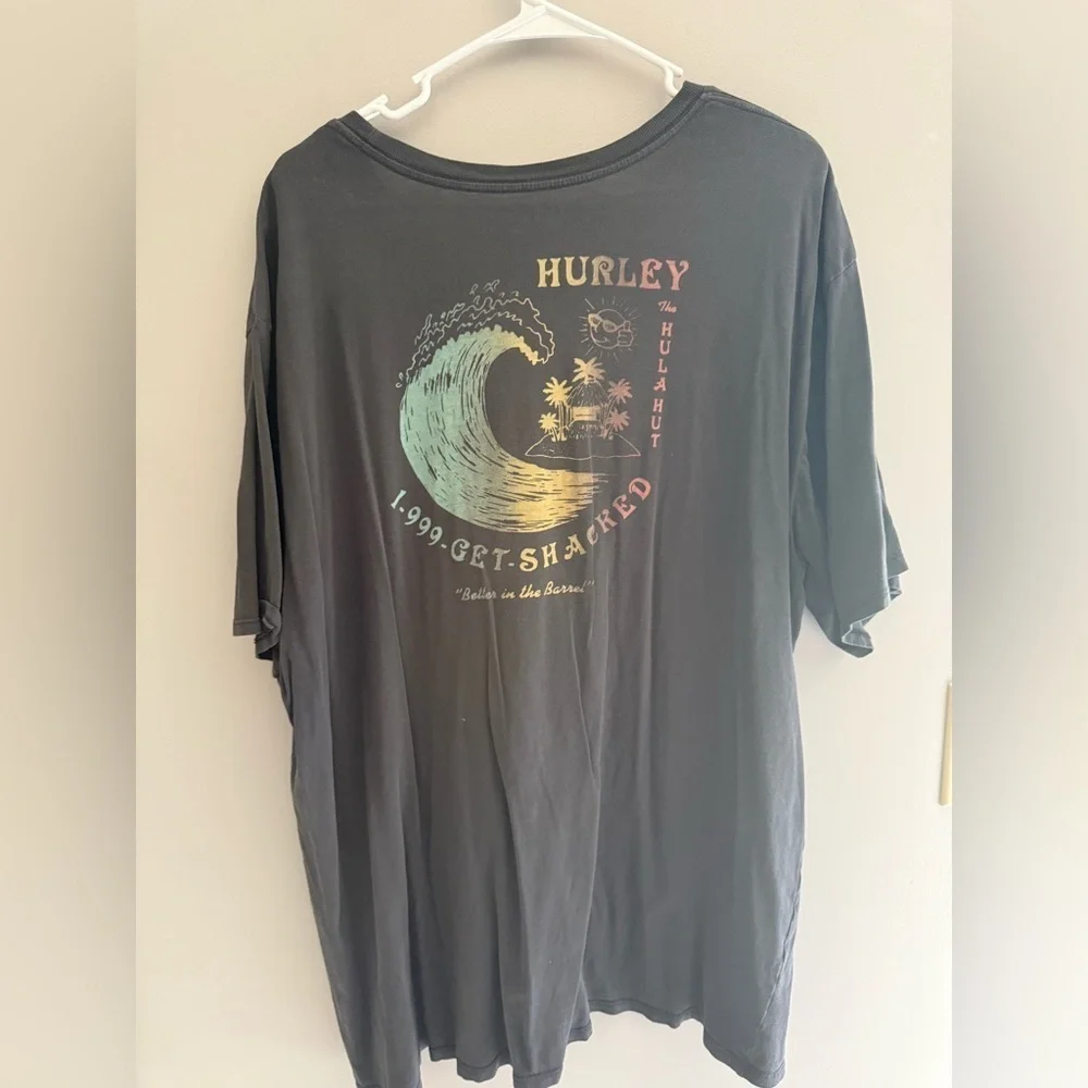 Hurley The Hula Hut T Shirt Men’s SZ XXL Grey Short Sleeve Crew Neck Summer